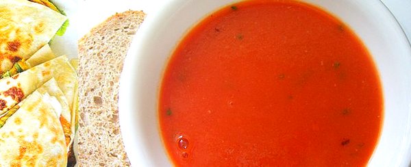 Постный томатный суп-пюре с булгуром