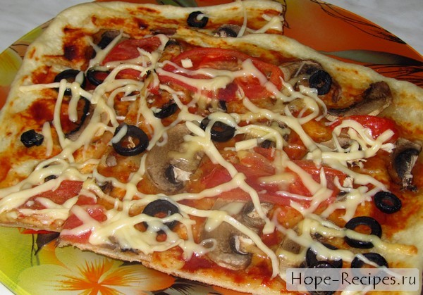 Рецепт пиццы на тонком тесте