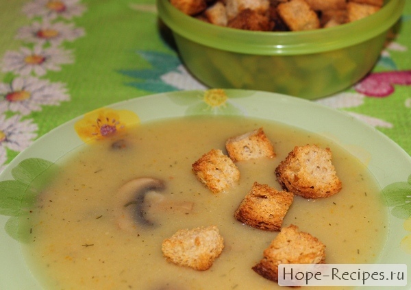 Рецепт картофельного супа-пюре с грибами